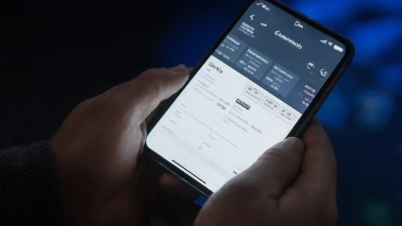 Hands holding a smartphone with a betting app sign-up screen in a dark room
